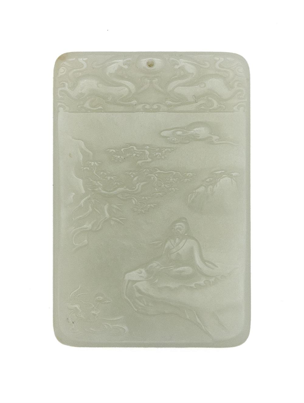 CHINESE PALE CELADON JADE CARVED