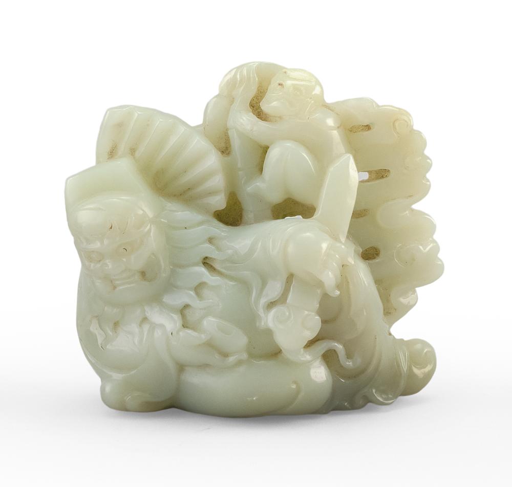 CHINESE PALE CELADON JADE CARVING