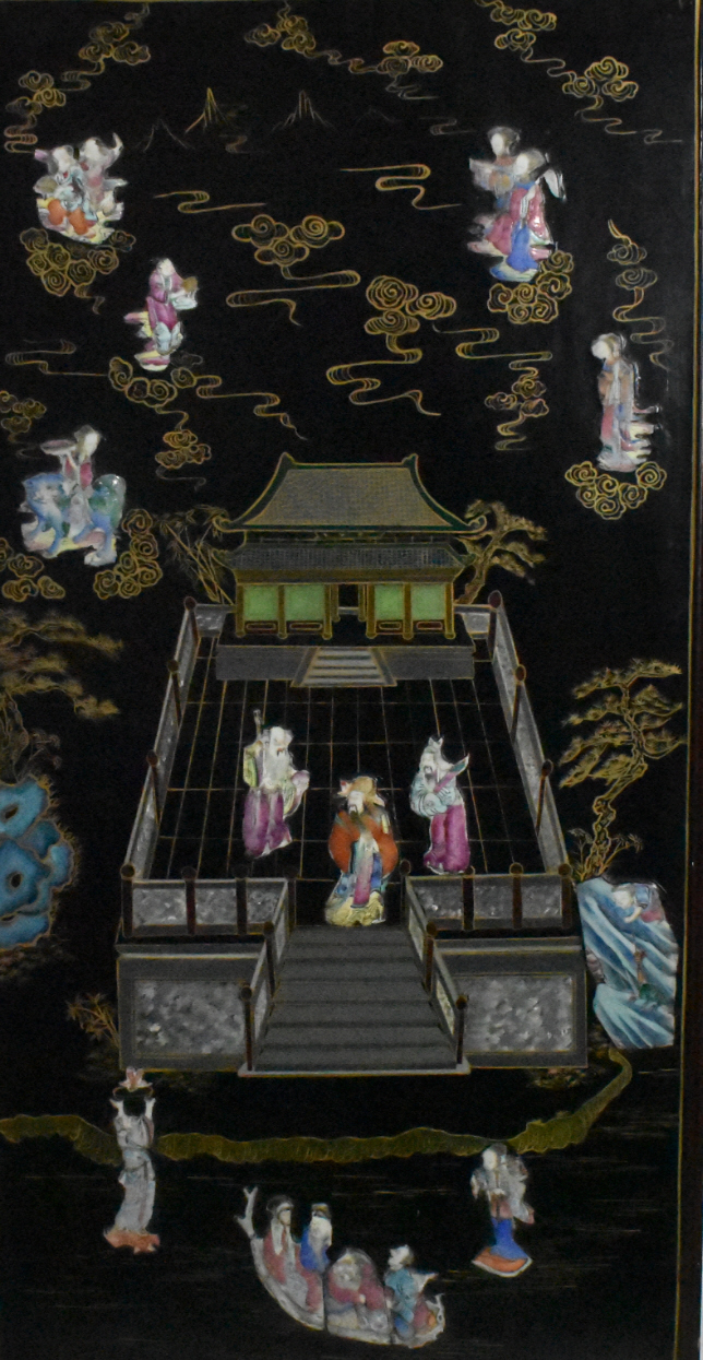 CHINESE PANEL INLAID W/ FAMILLE