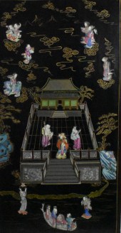 CHINESE PANEL INLAID W/ FAMILL