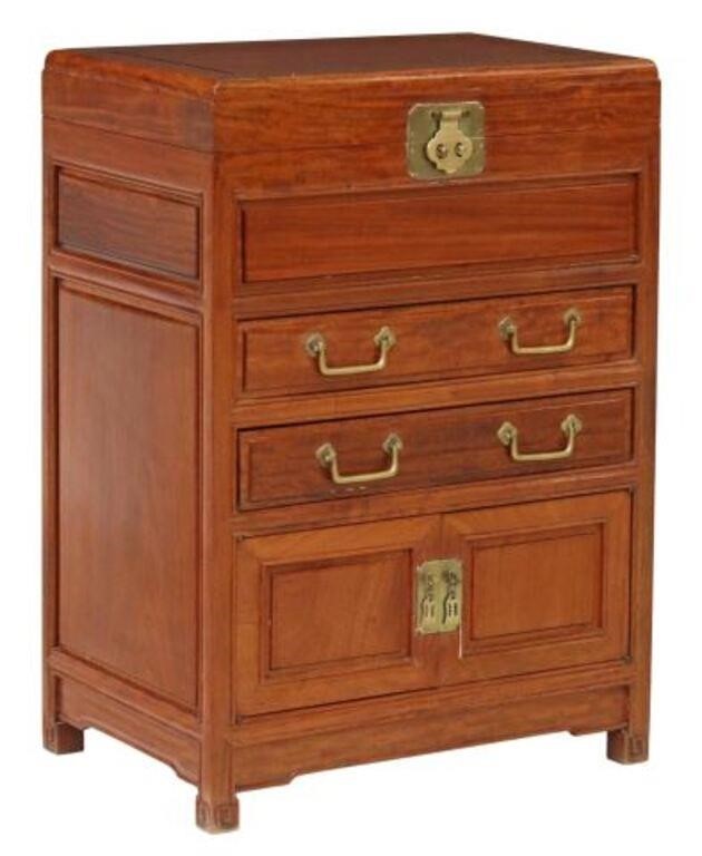 CHINESE PANELED & SILK-LINED SILVER