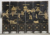 Chinese panted six panel wood