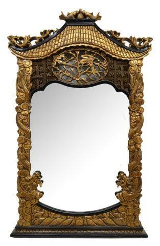 CHINESE PARCEL GILT HANGING WALL