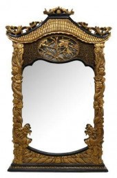 CHINESE PARCEL GILT HANGING WA