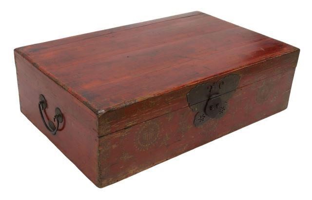 CHINESE PARCEL GILT & RED LACQUERED