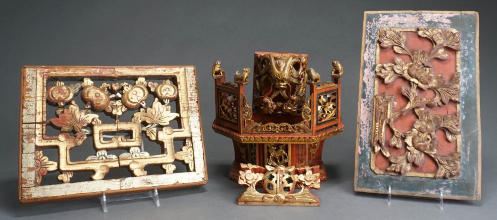 CHINESE PARTIAL GILT AND ROUGE