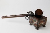 CHINESE PATINA BRONZE SMOKING