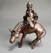 CHINESE PATINATED BRONZE AND P