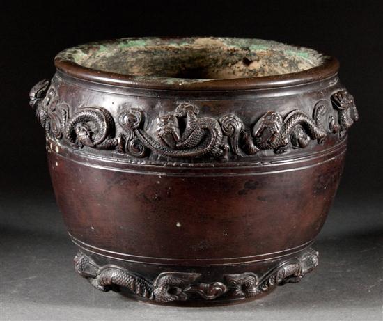 Chinese patinated bronze bowl Hsuan