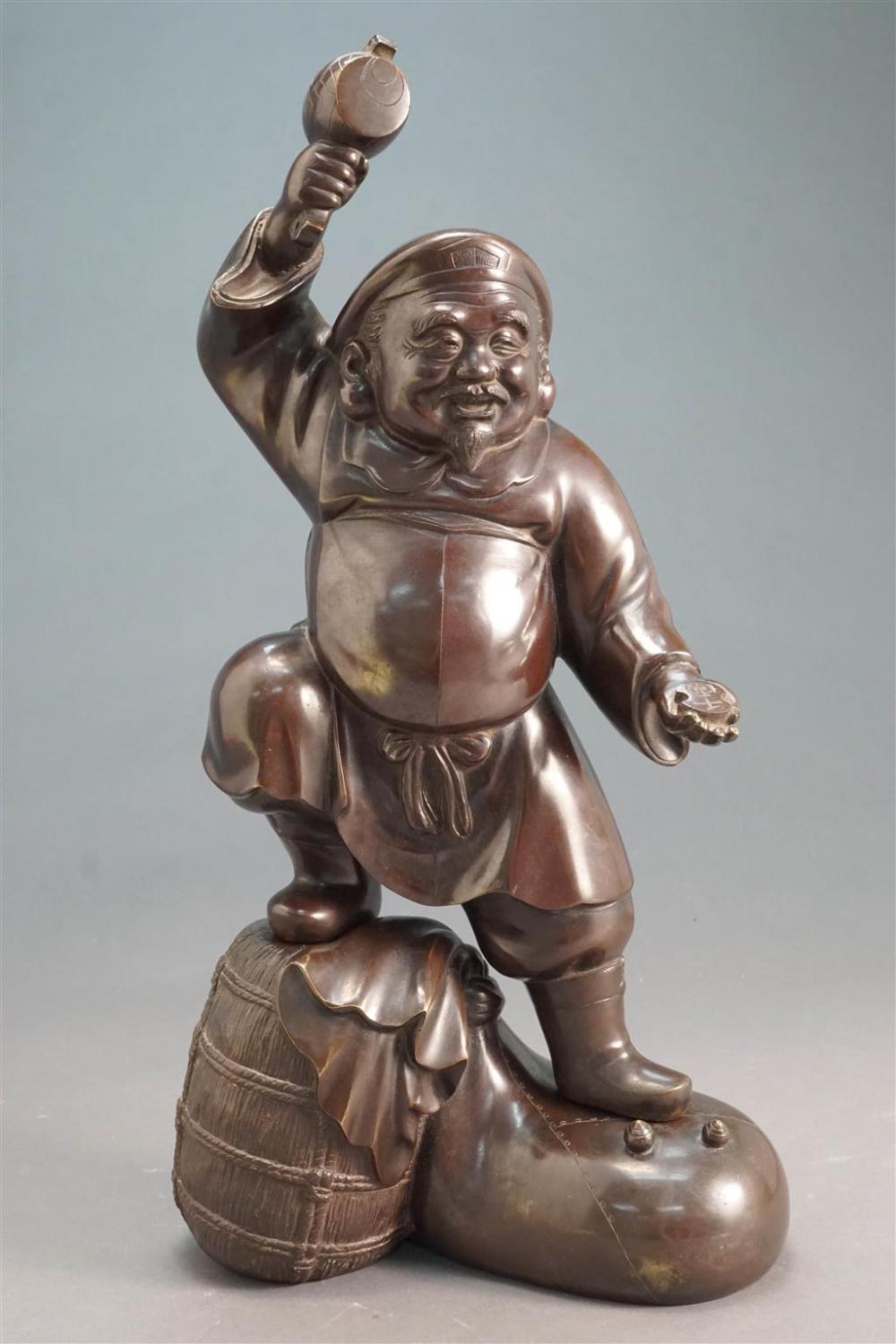 CHINESE PATINATED BRONZE FIGURE