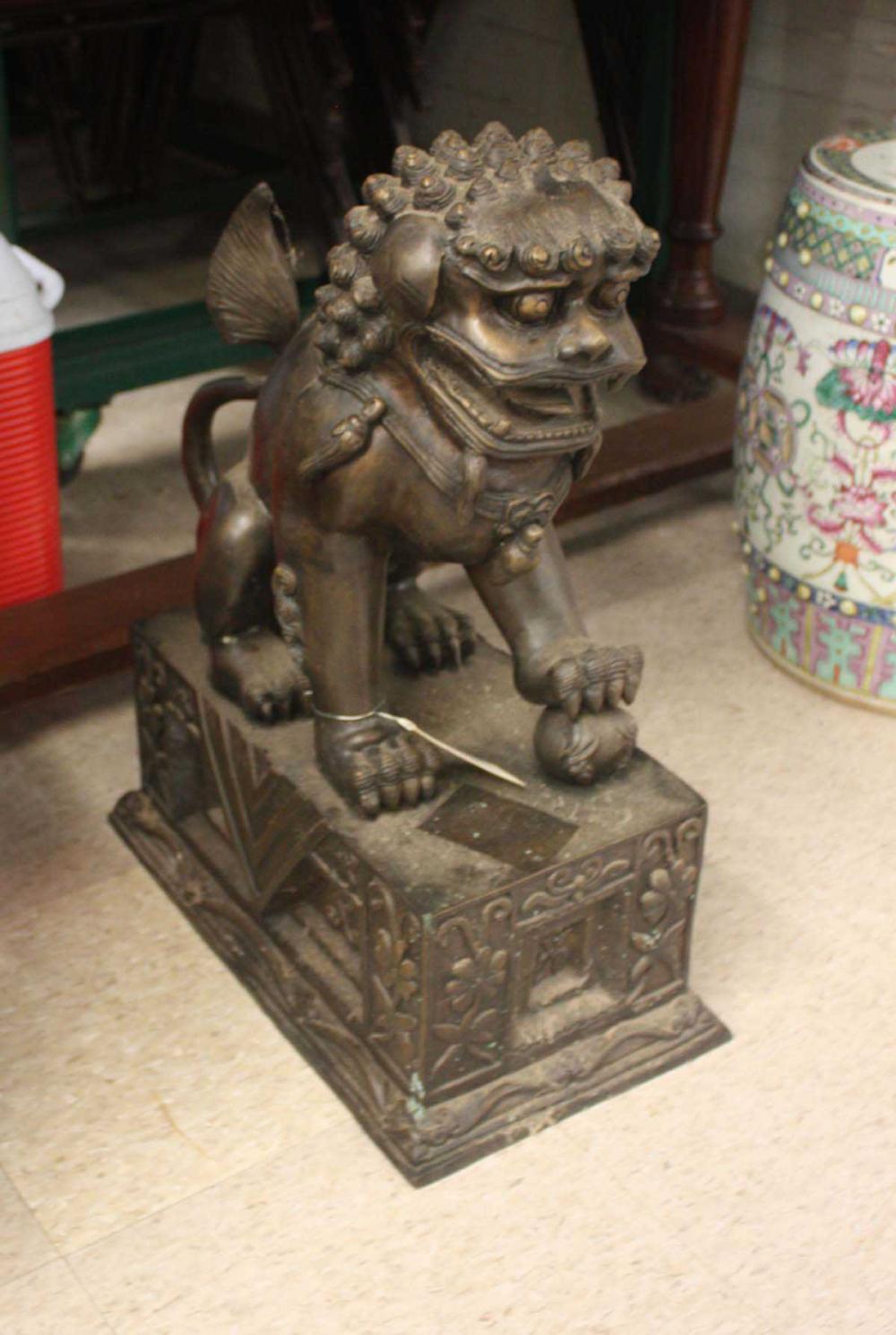 CHINESE PATINATED BRONZE FOO