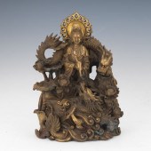 CHINESE PATINATED BRONZE GROUP