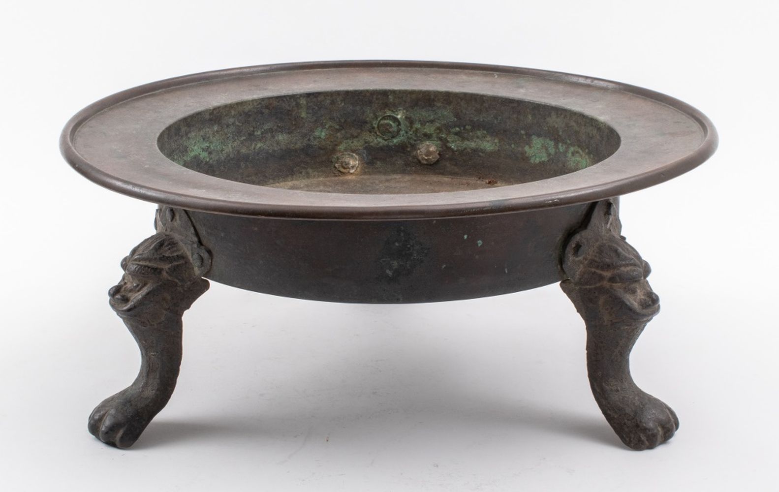 CHINESE PATINATED BRONZE TRIPOD