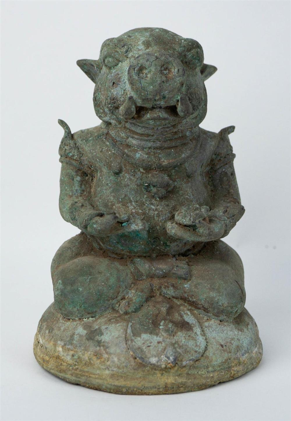 CHINESE PATINATED BRONZE ZODIAC