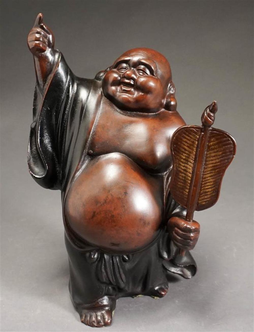 CHINESE PATINATED METAL FIGURE OF