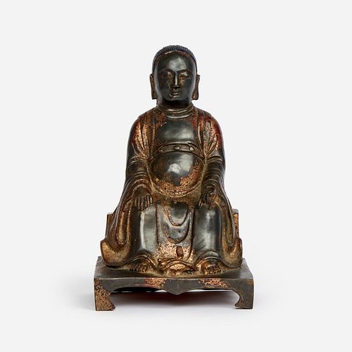 CHINESE PATINATED METAL XUANWU WITH