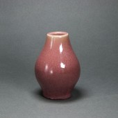 CHINESE PEACH BLOOM GLAZED VAS