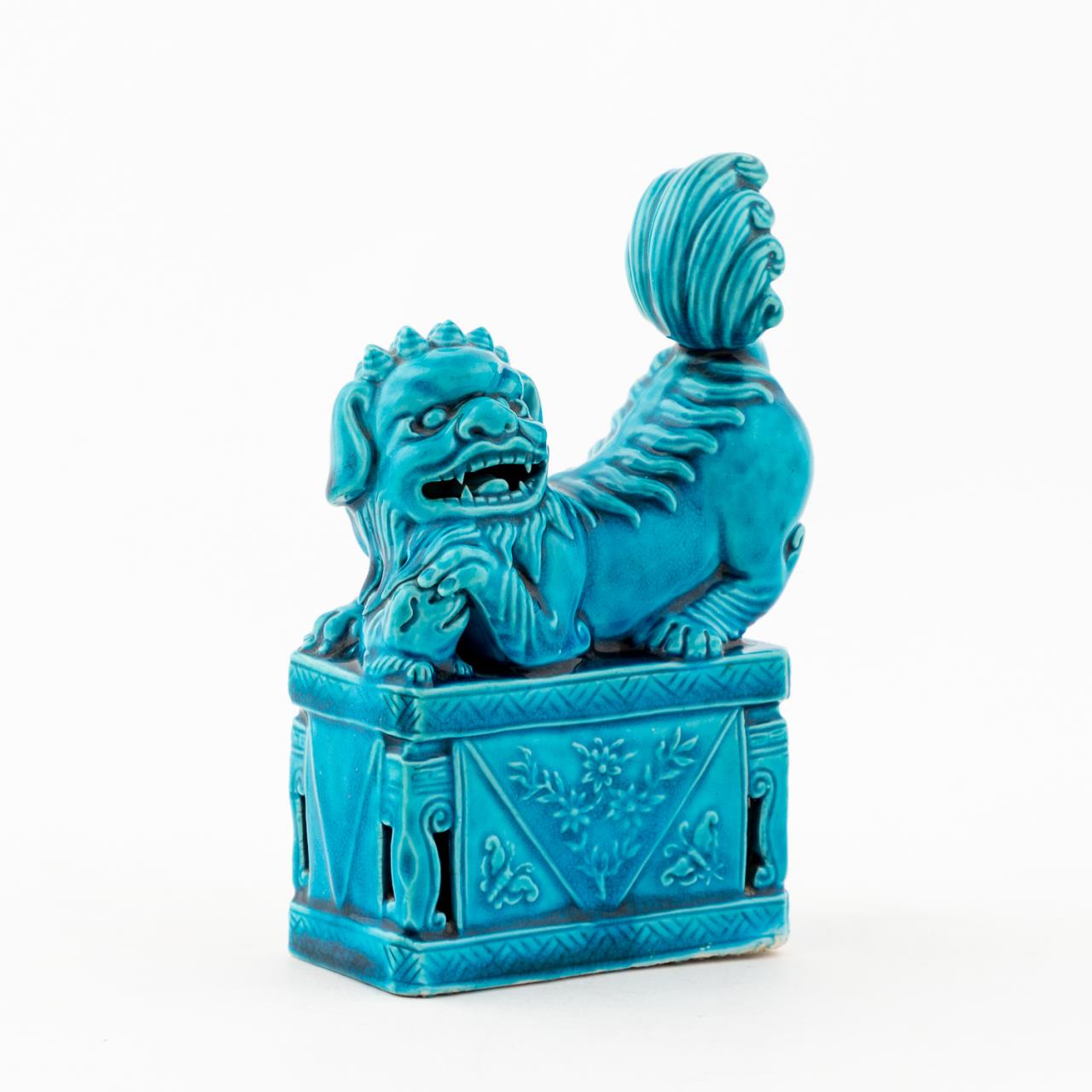 CHINESE PEACOCK-BLUE GLAZE FEMALE