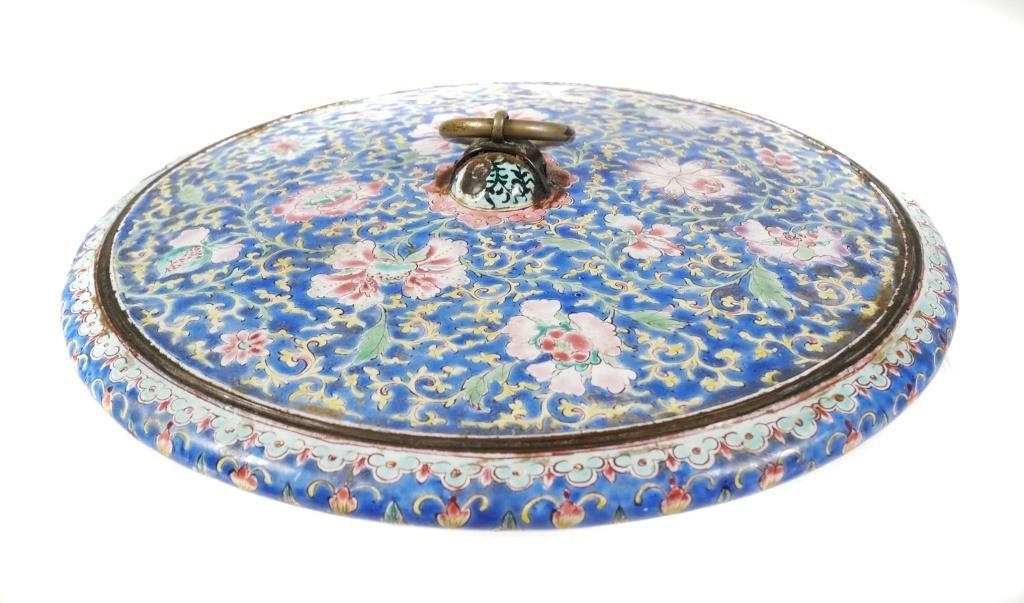 CHINESE PEKING ENAMEL FLORAL HAND