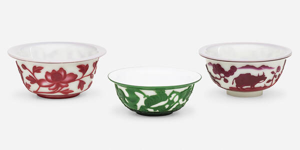 Chinese. Peking glass bowls,
