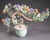 CHINESE 'PEKING GLASS' FLOWERI