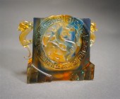 CHINESE PEKING GLASS VASE, SIG