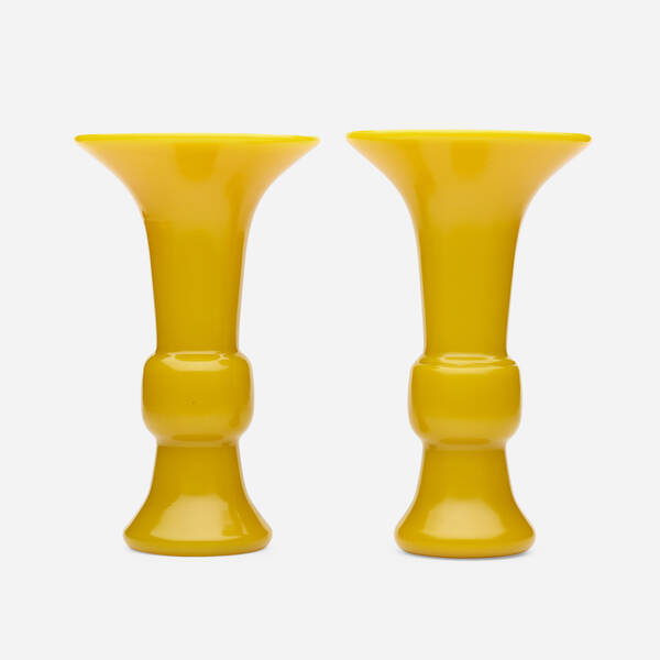 Chinese. Peking glass vases, set of