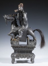 CHINESE PEWTER SCULPTURE OF MA