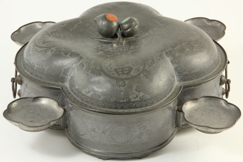 Chinese Pewter Sweetmeat