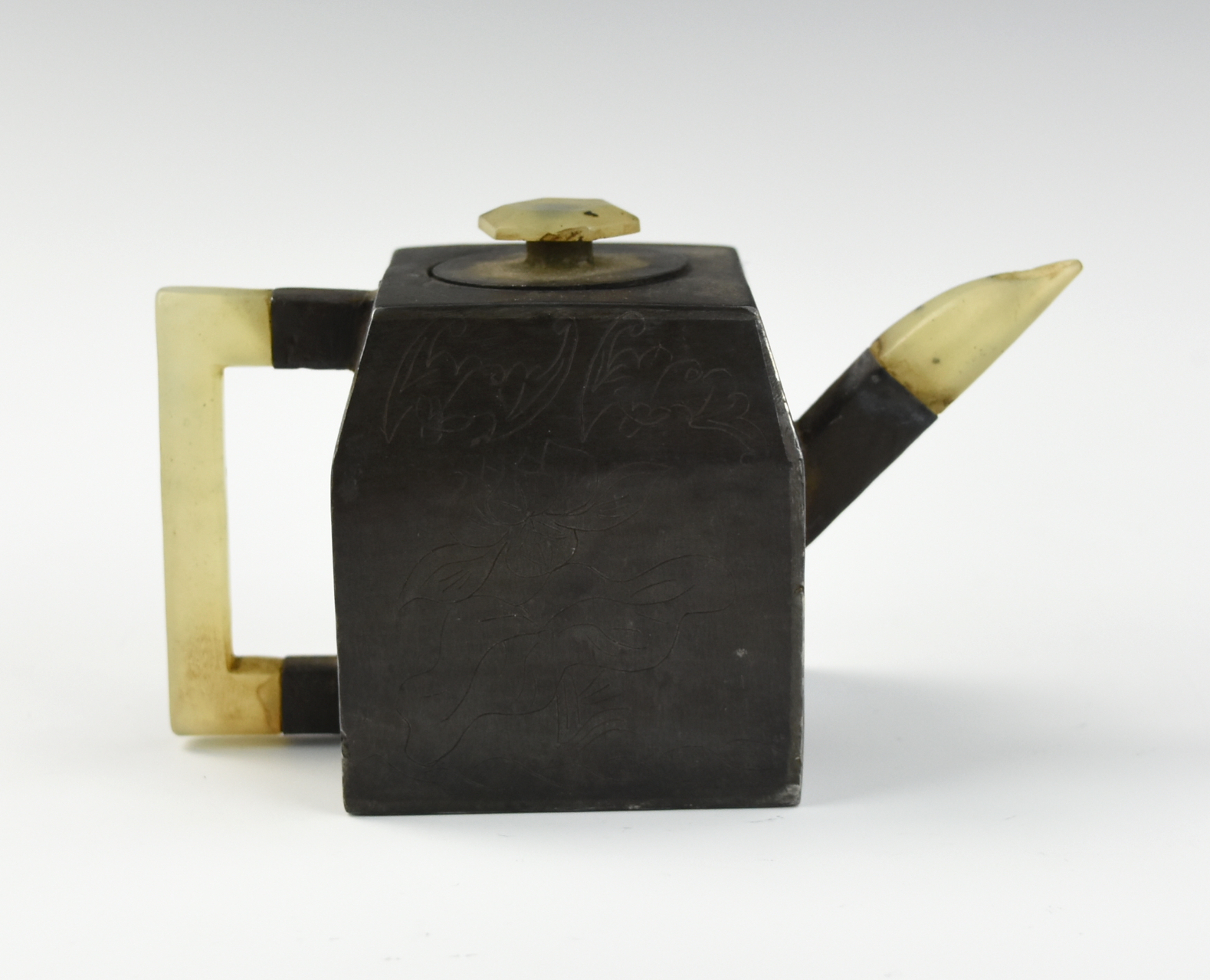 CHINESE PEWTER TEAPOT W/ ZISHA &