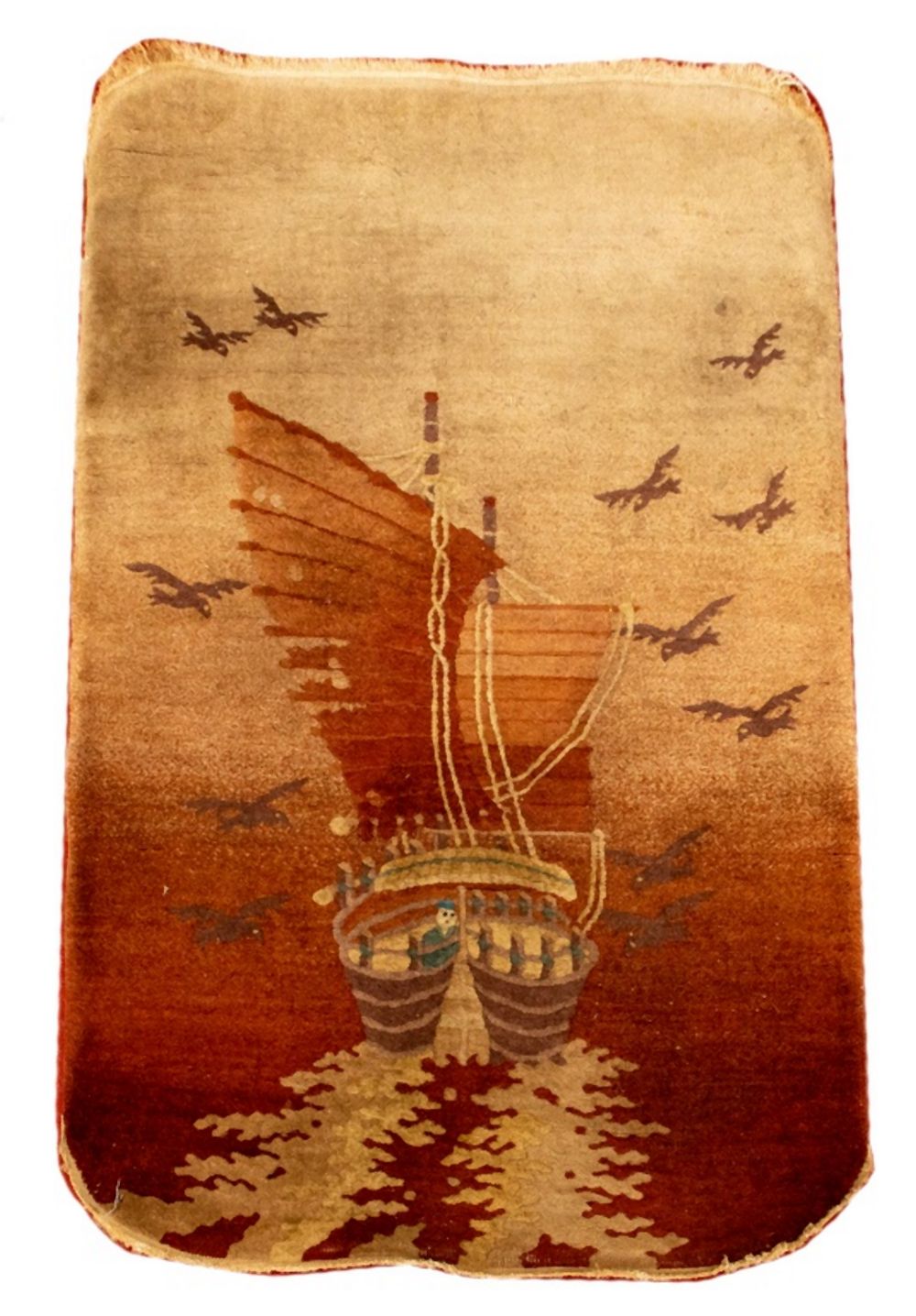 CHINESE PICTORIAL RUG, 5' X 3'