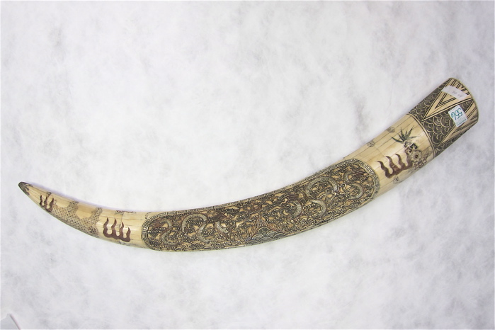 CHINESE PIECED BONE ''TUSK ''