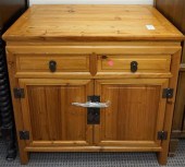 CHINESE PINE SIDE CABINET AND
