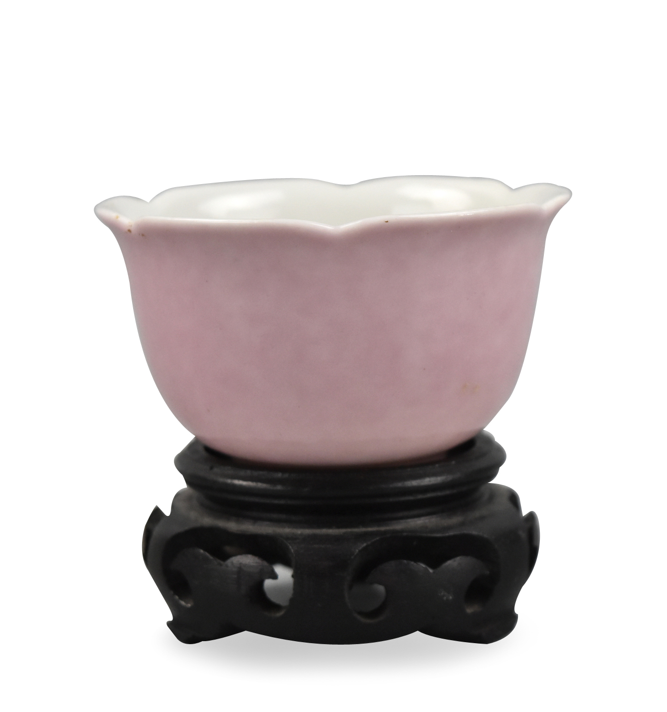 CHINESE PINK GLAZED FLUTED CUP