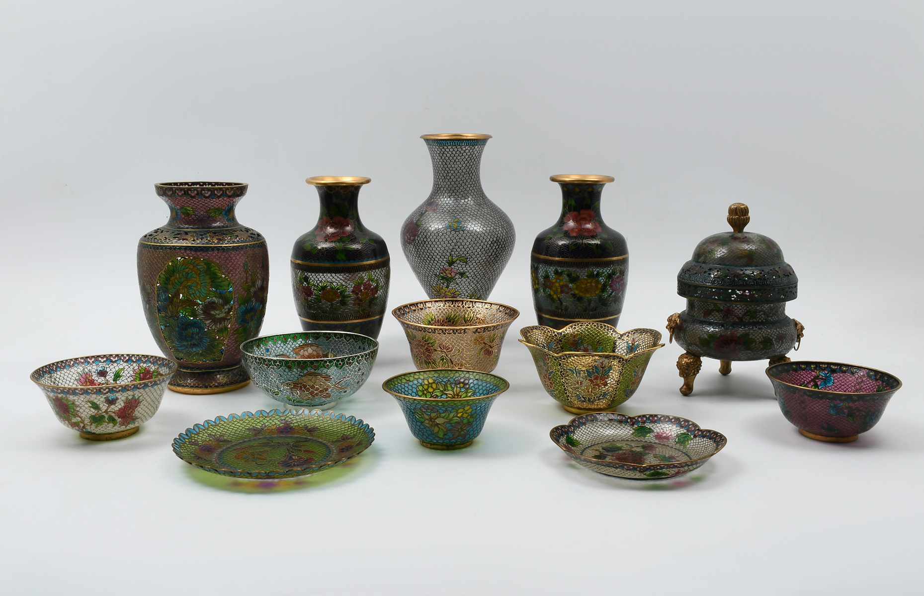 CHINESE PLIQUE A JOUR CLOISONNE