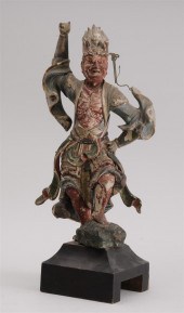 CHINESE POLYCHROME CARVED WOOD