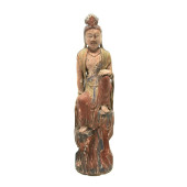 CHINESE POLYCHROME CARVED WOOD
