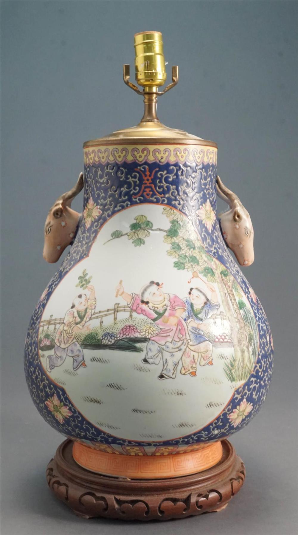 CHINESE POLYCHROME DECORATED