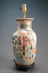 CHINESE POLYCHROME DECORATED P