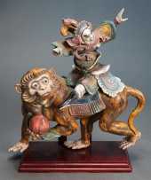 CHINESE POLYCHROME DECORATED P
