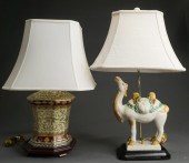 CHINESE POLYCHROME DECORATED T