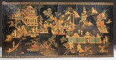 CHINESE POLYCHROME GILT LACQUE
