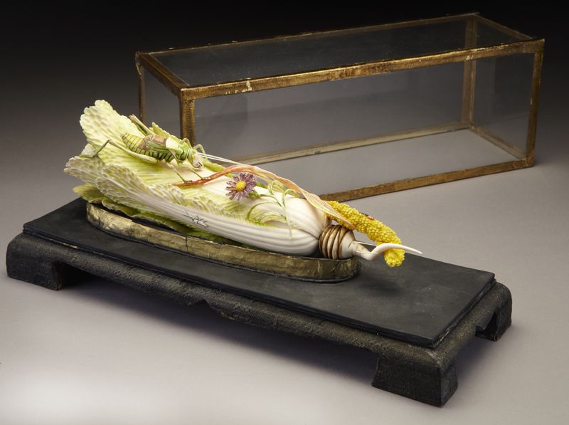 Chinese polychrome ivory carving