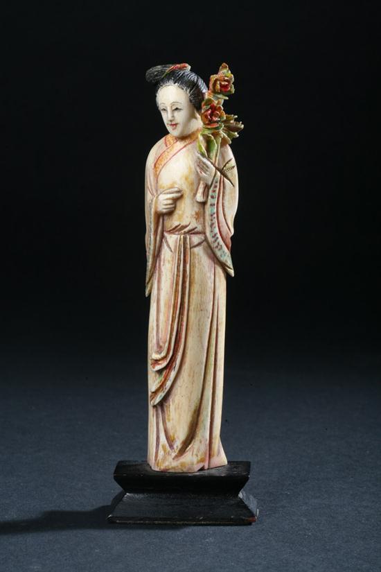 CHINESE POLYCHROME IVORY FIGURE