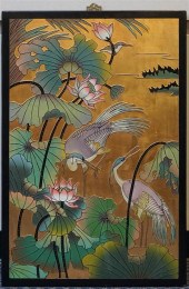CHINESE POLYCHROME LAQUERED PA