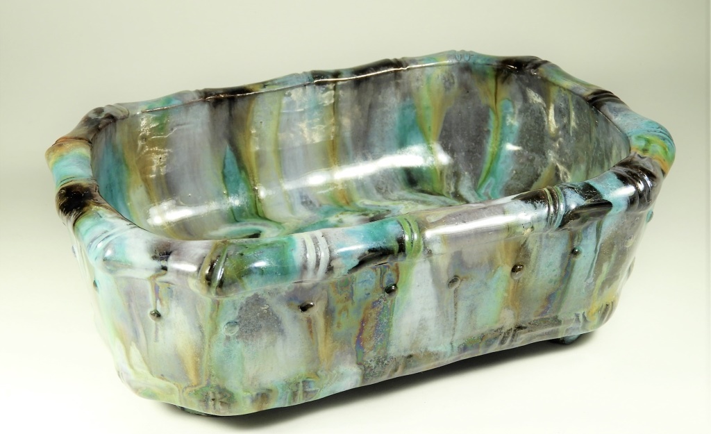 CHINESE POLYCHROME PORCELAIN BAMBOO