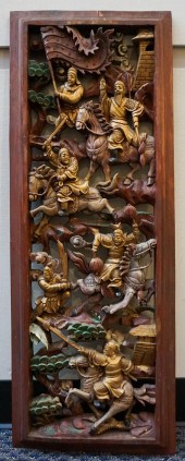 CHINESE POLYCHROME ROUGE DECOR