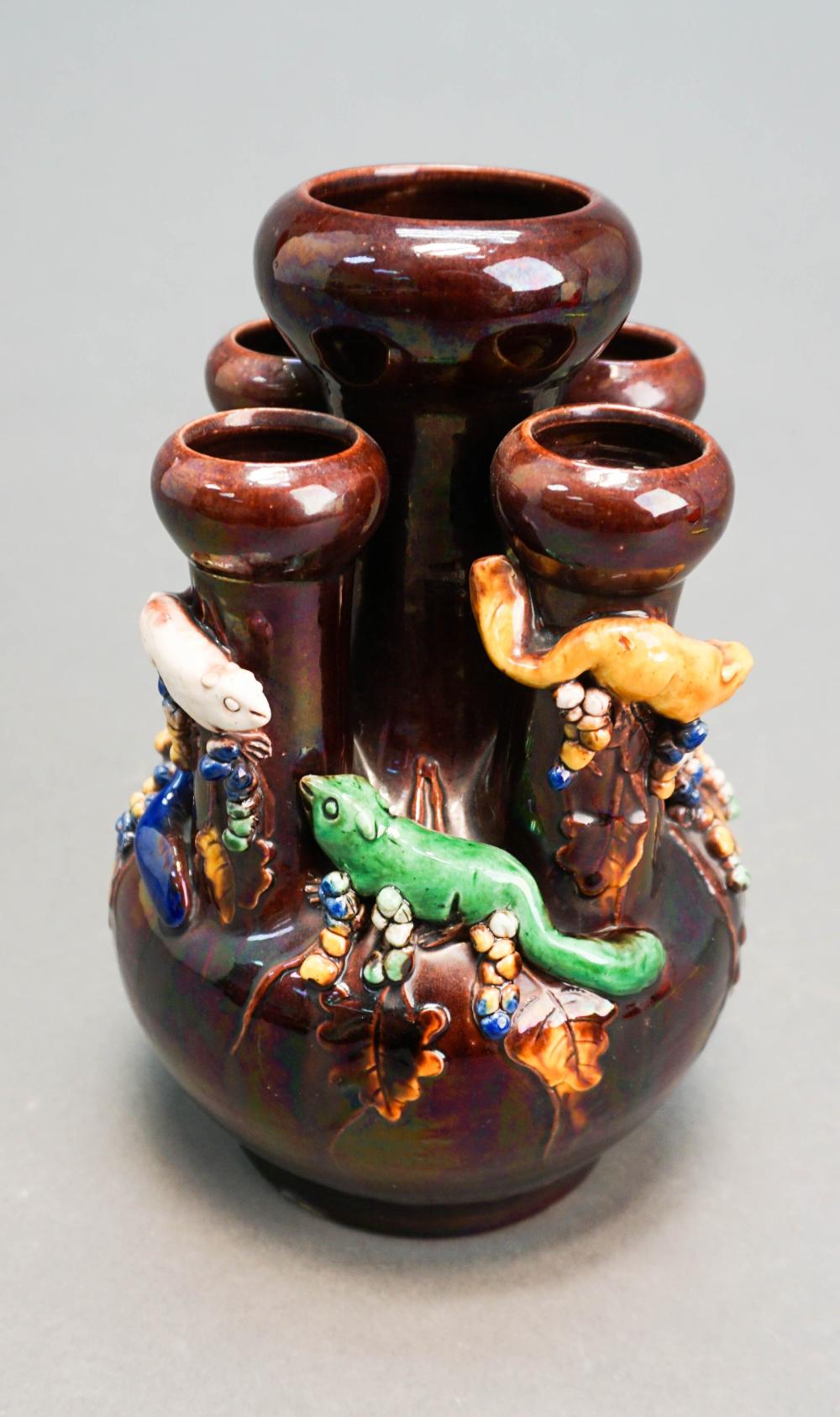 CHINESE POLYCHROME ZOOMORPHIC