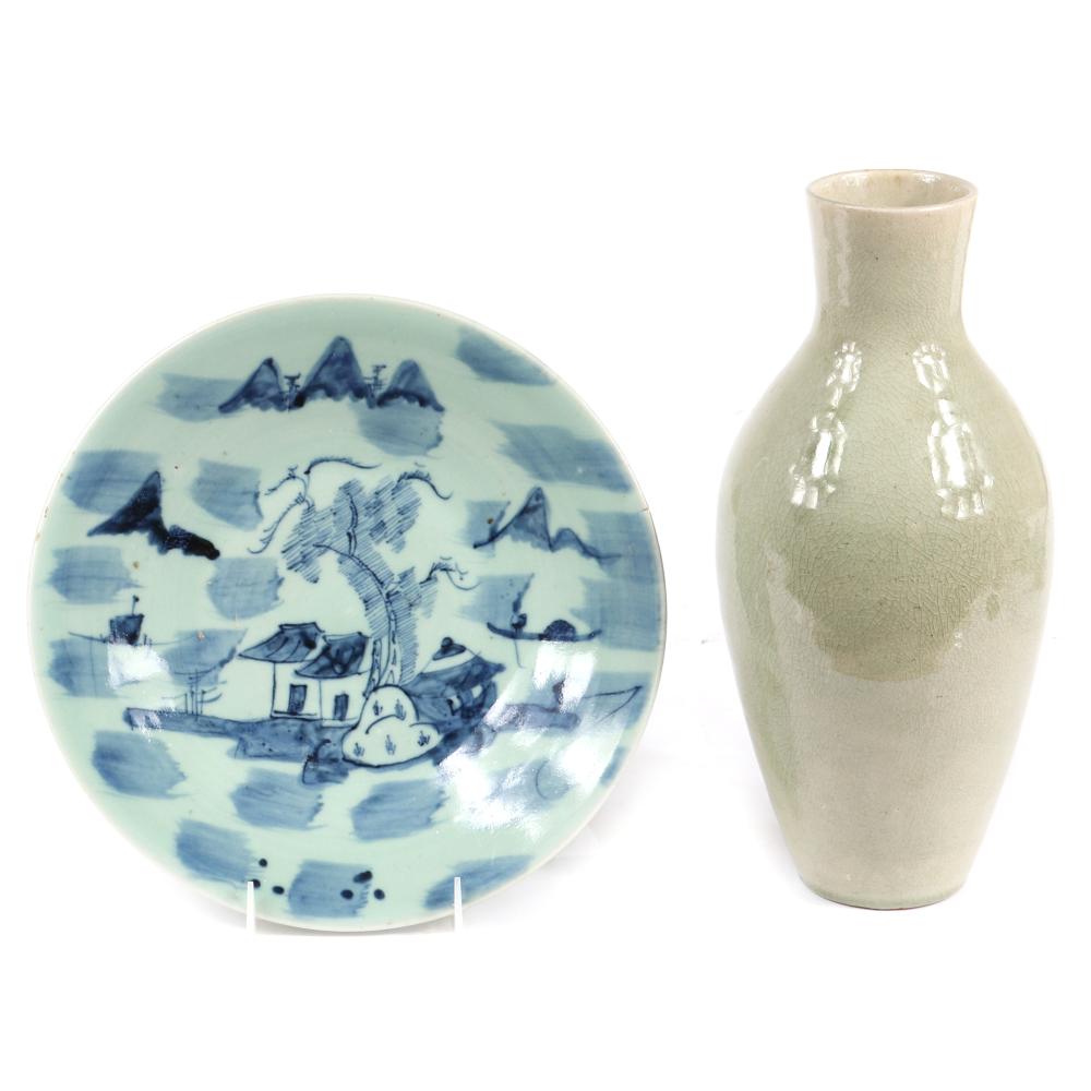 CHINESE PORCELAIN 2PC.; CELADON