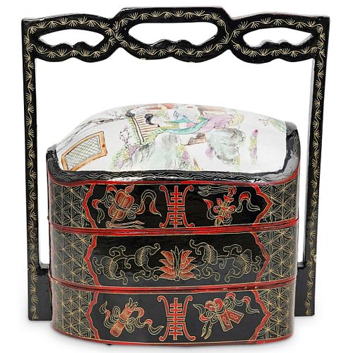 CHINESE PORCELAIN AND LACQUERED